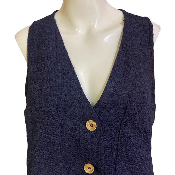 Tuckernuck Textured Myla Romper Color: Navy Blue Size: Medium - Picture 3 of 12